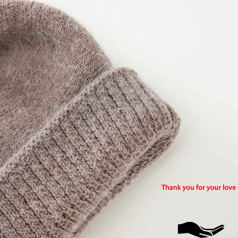2017 winter hats for women hat Berets with  balaclava Women's cap  gorros rabbit fur hats for women's knitted beanie beanies