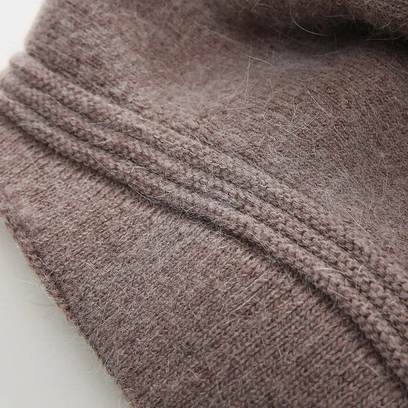 2017 winter hats for women hat Berets with  balaclava Women's cap  gorros rabbit fur hats for women's knitted beanie beanies