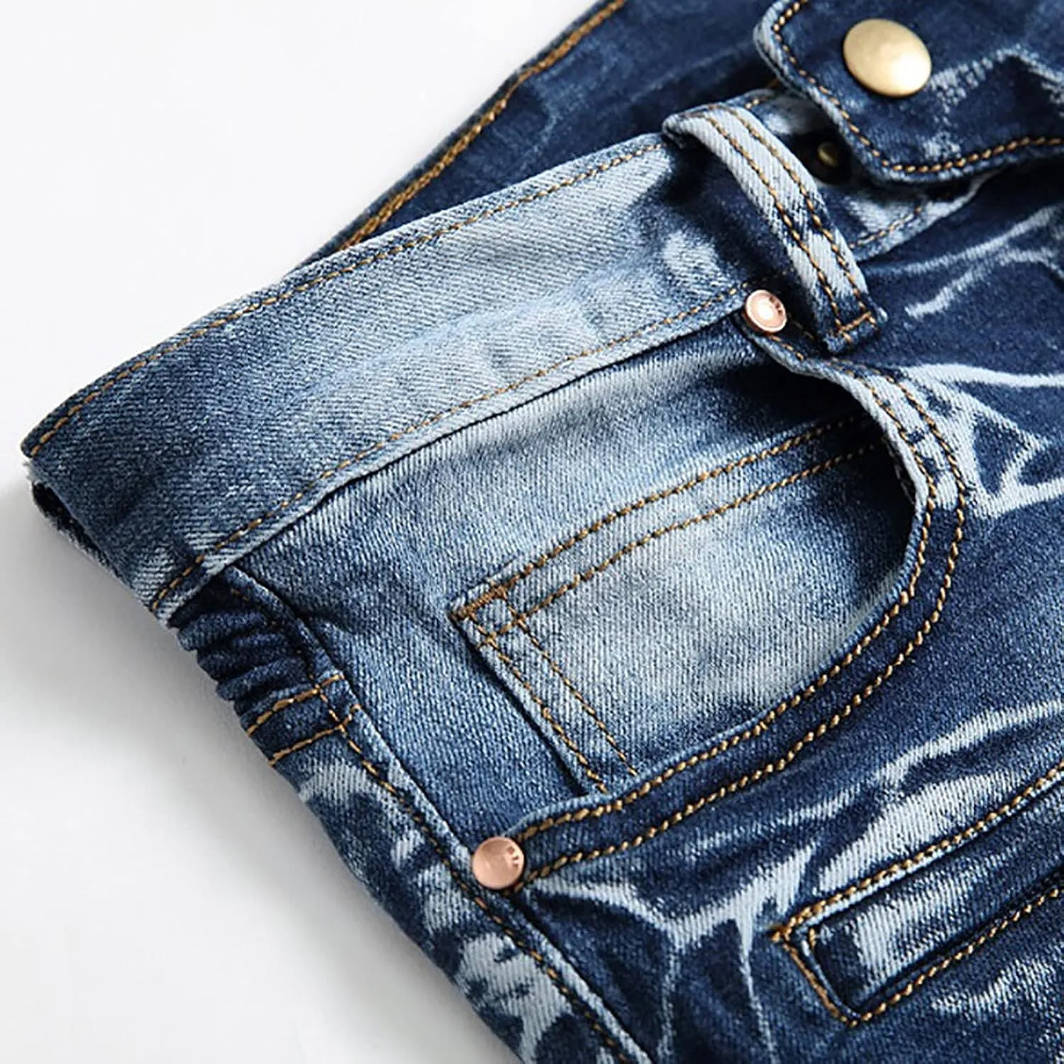 2023 Men's Slim Fit Straight Leg Jean Ripped Skinny Jeans Retro Classic Denim Pants Stylish Fashion Jean Pant Trousers