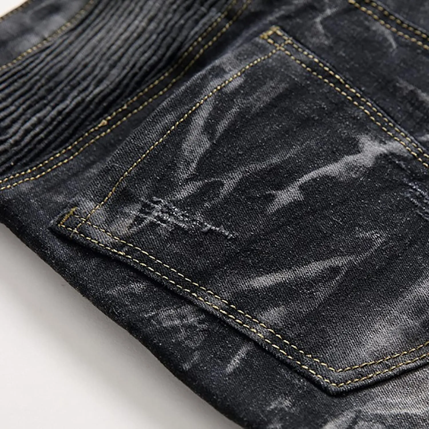 2023 Men's Slim Fit Straight Leg Jean Ripped Skinny Jeans Retro Classic Denim Pants Stylish Fashion Jean Pant Trousers