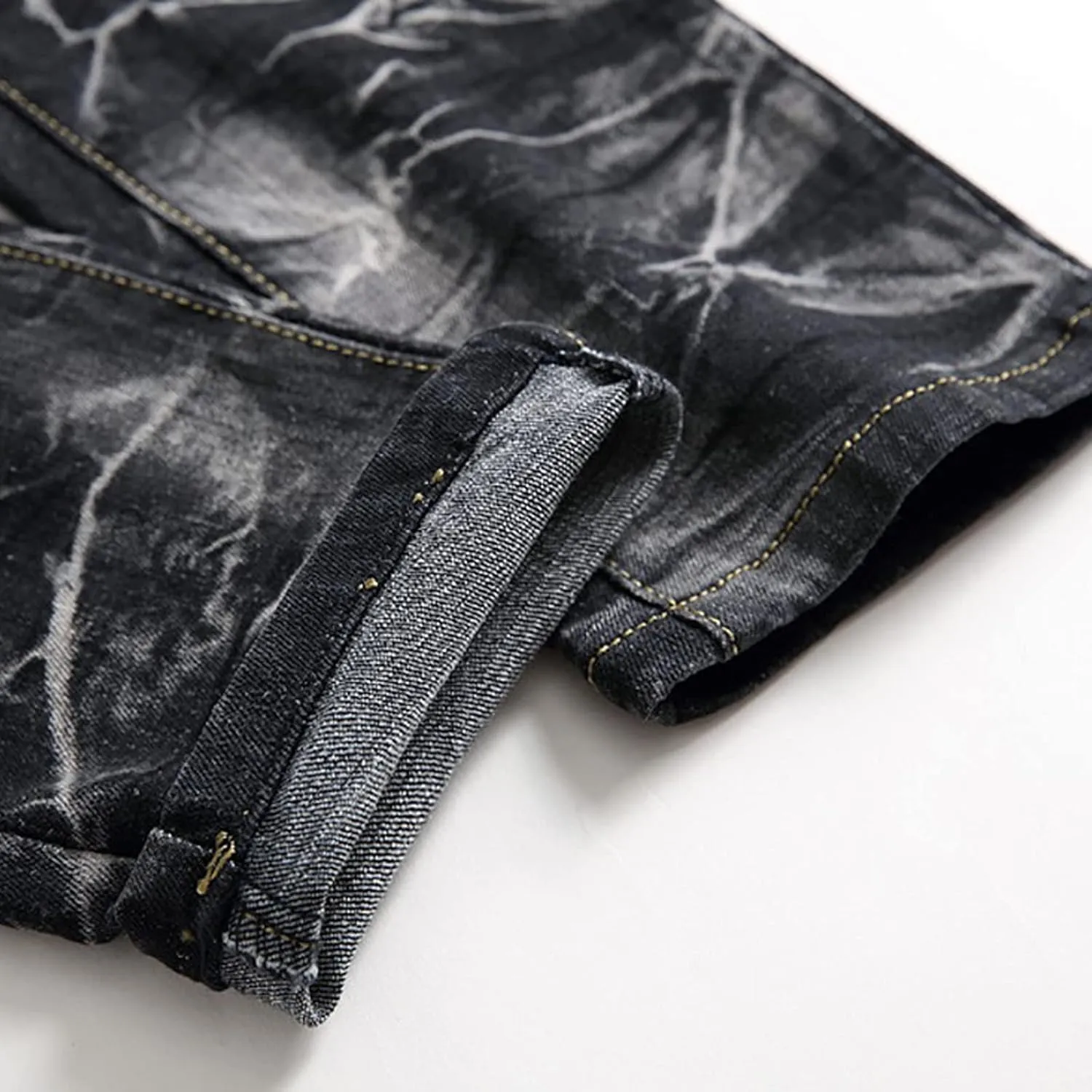 2023 Men's Slim Fit Straight Leg Jean Ripped Skinny Jeans Retro Classic Denim Pants Stylish Fashion Jean Pant Trousers
