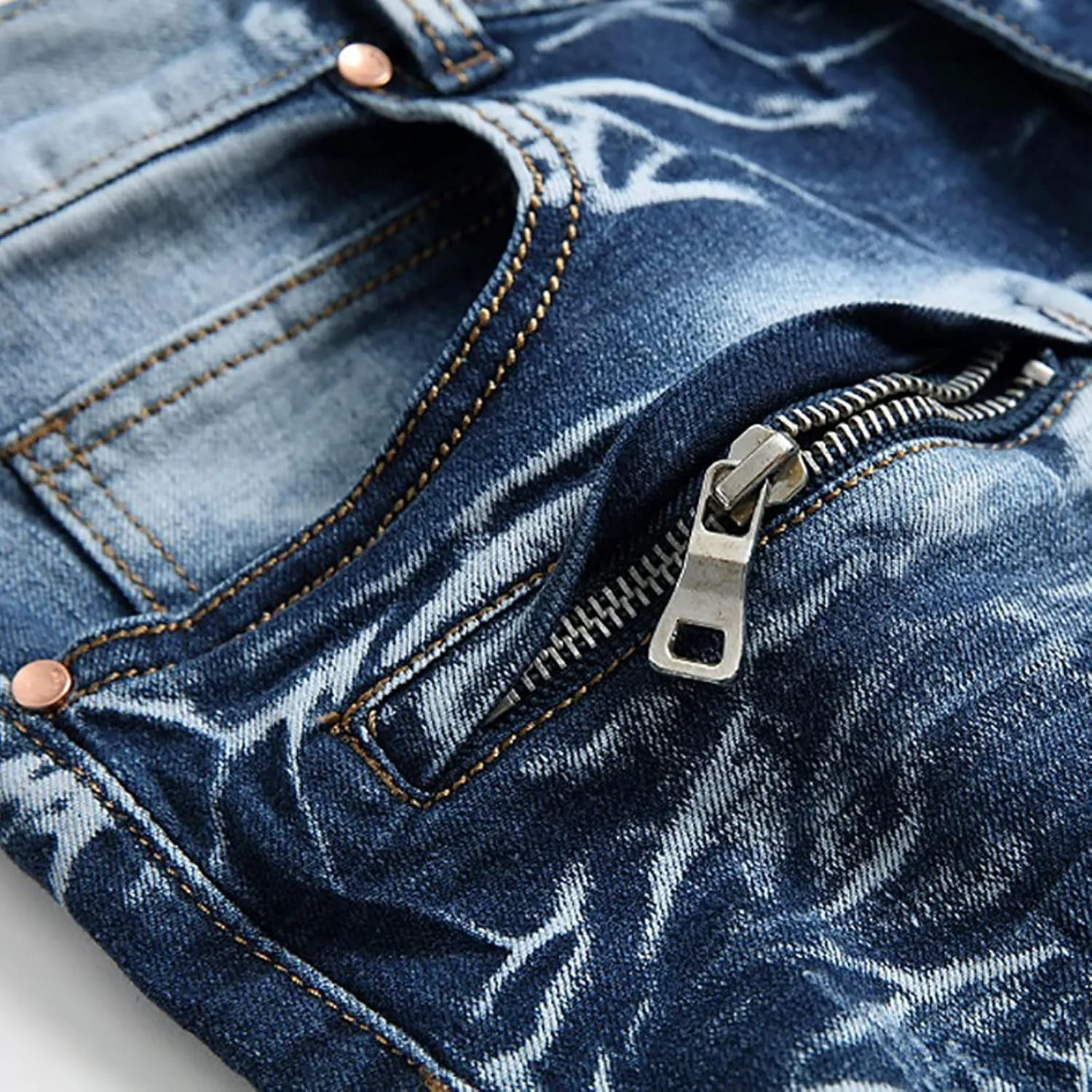 2023 Men's Slim Fit Straight Leg Jean Ripped Skinny Jeans Retro Classic Denim Pants Stylish Fashion Jean Pant Trousers