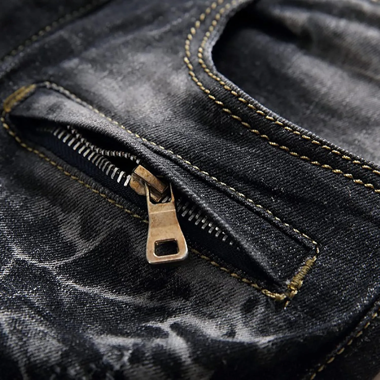 2023 Men's Slim Fit Straight Leg Jean Ripped Skinny Jeans Retro Classic Denim Pants Stylish Fashion Jean Pant Trousers