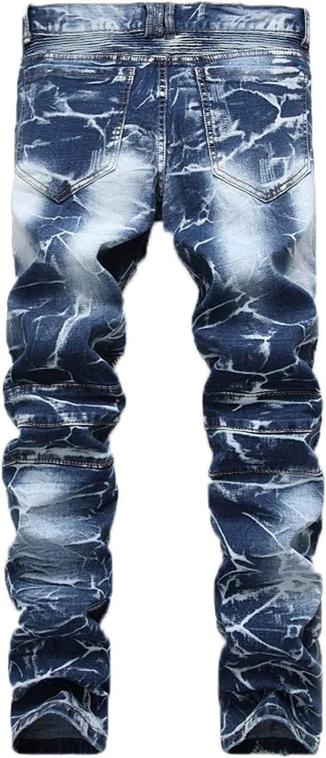 2023 Men's Slim Fit Straight Leg Jean Ripped Skinny Jeans Retro Classic Denim Pants Stylish Fashion Jean Pant Trousers