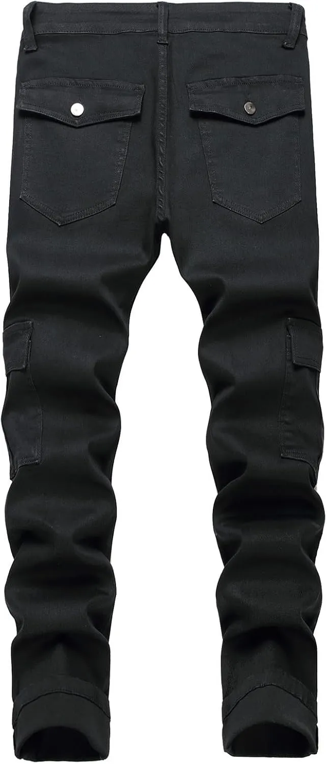 2023 Men's Slim Fit Straight Leg Jean Ripped Skinny Jeans Retro Classic Denim Pants Stylish Fashion Jean Pant Trousers