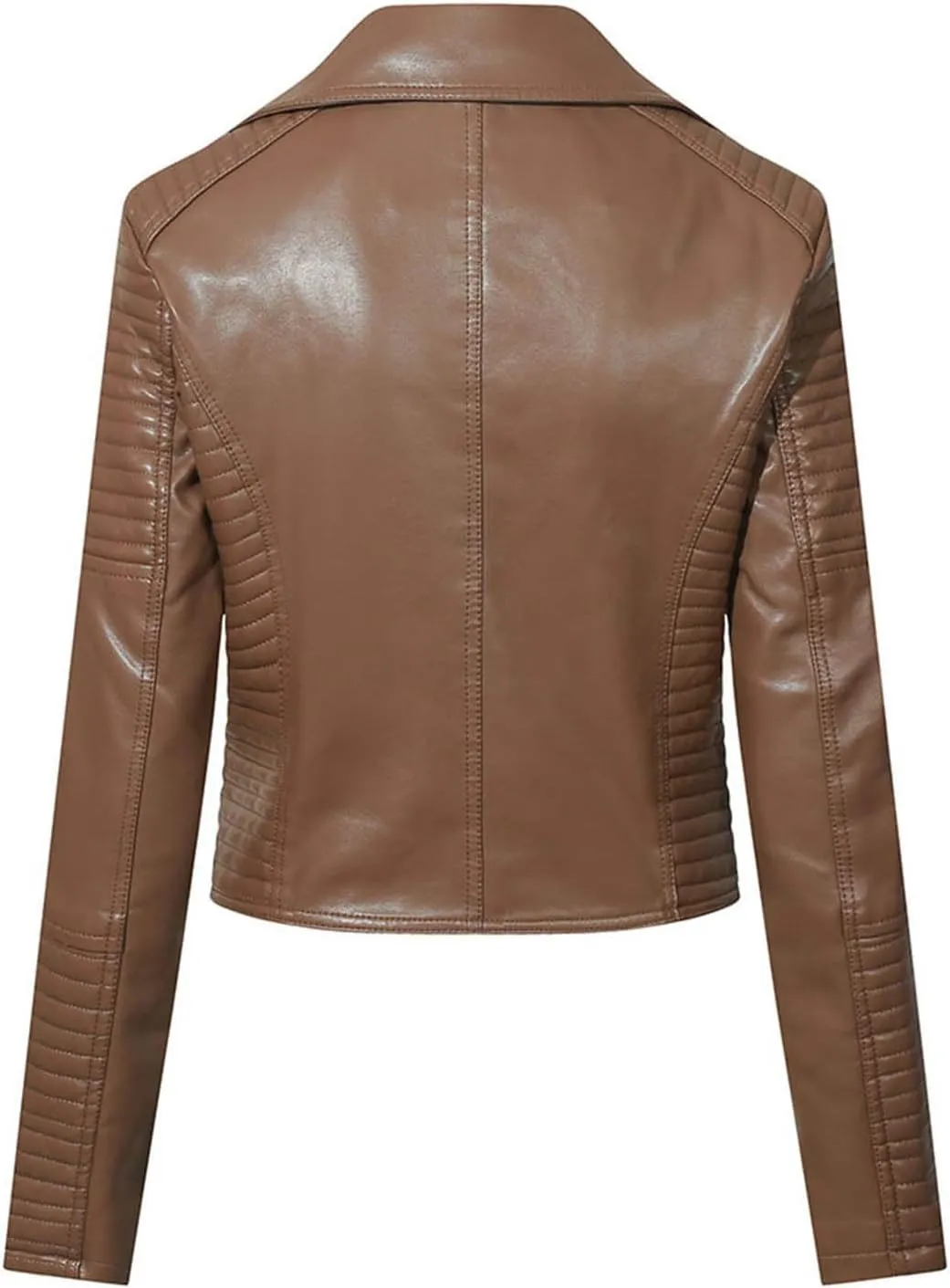 2024 Faux Leather Jackets For Women Lightweight Notch Collar Vegan Cropped Jacket Trendy Zipper Motorcycle Suede Coat