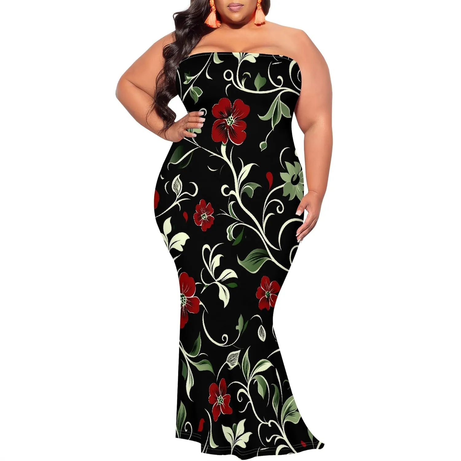2025 Women Off Shoulder Long Evening Dress Summer Fashion Sundress Floral Print Plus Size Dresses Cocktail Clothing