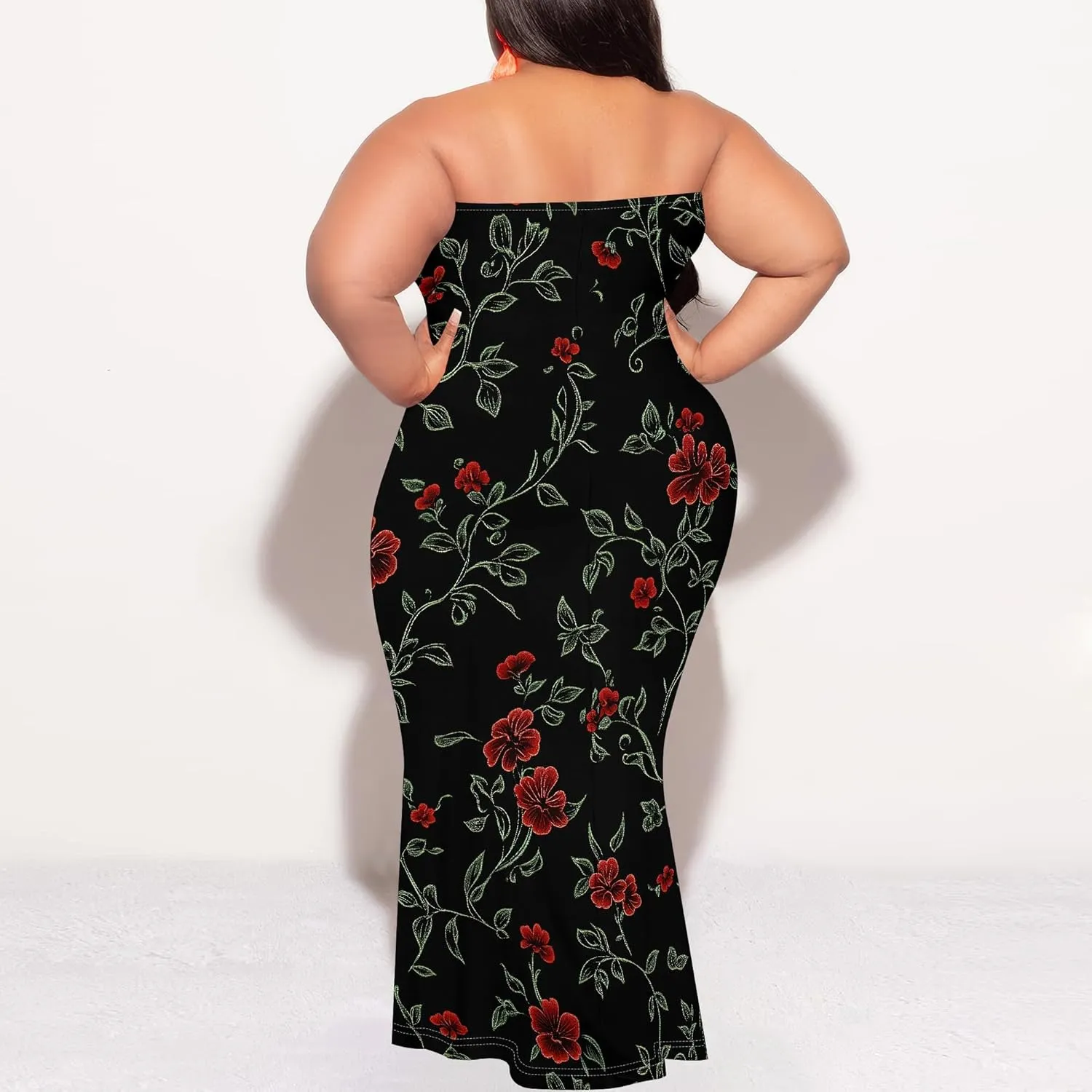 2025 Women Off Shoulder Long Evening Dress Summer Fashion Sundress Floral Print Plus Size Dresses Cocktail Clothing