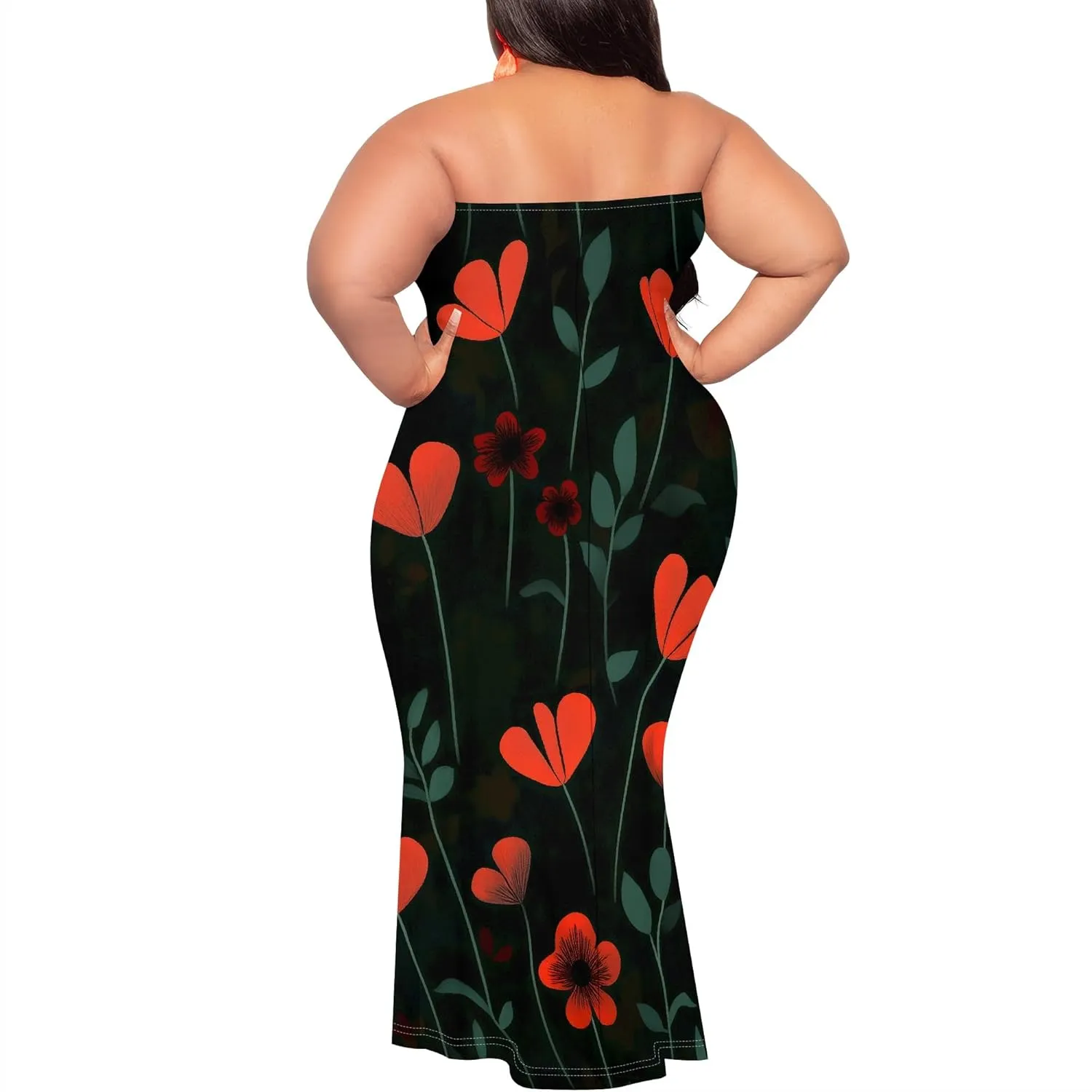2025 Women Off Shoulder Long Evening Dress Summer Fashion Sundress Floral Print Plus Size Dresses Cocktail Clothing