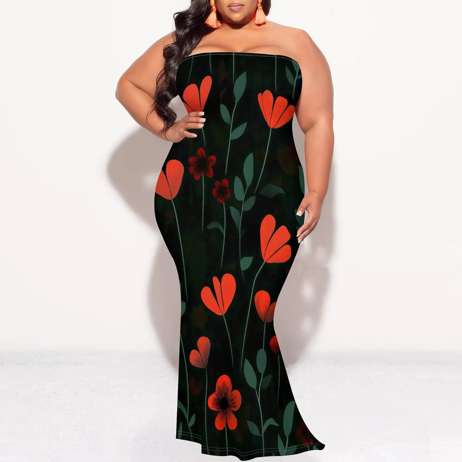 2025 Women Off Shoulder Long Evening Dress Summer Fashion Sundress Floral Print Plus Size Dresses Cocktail Clothing