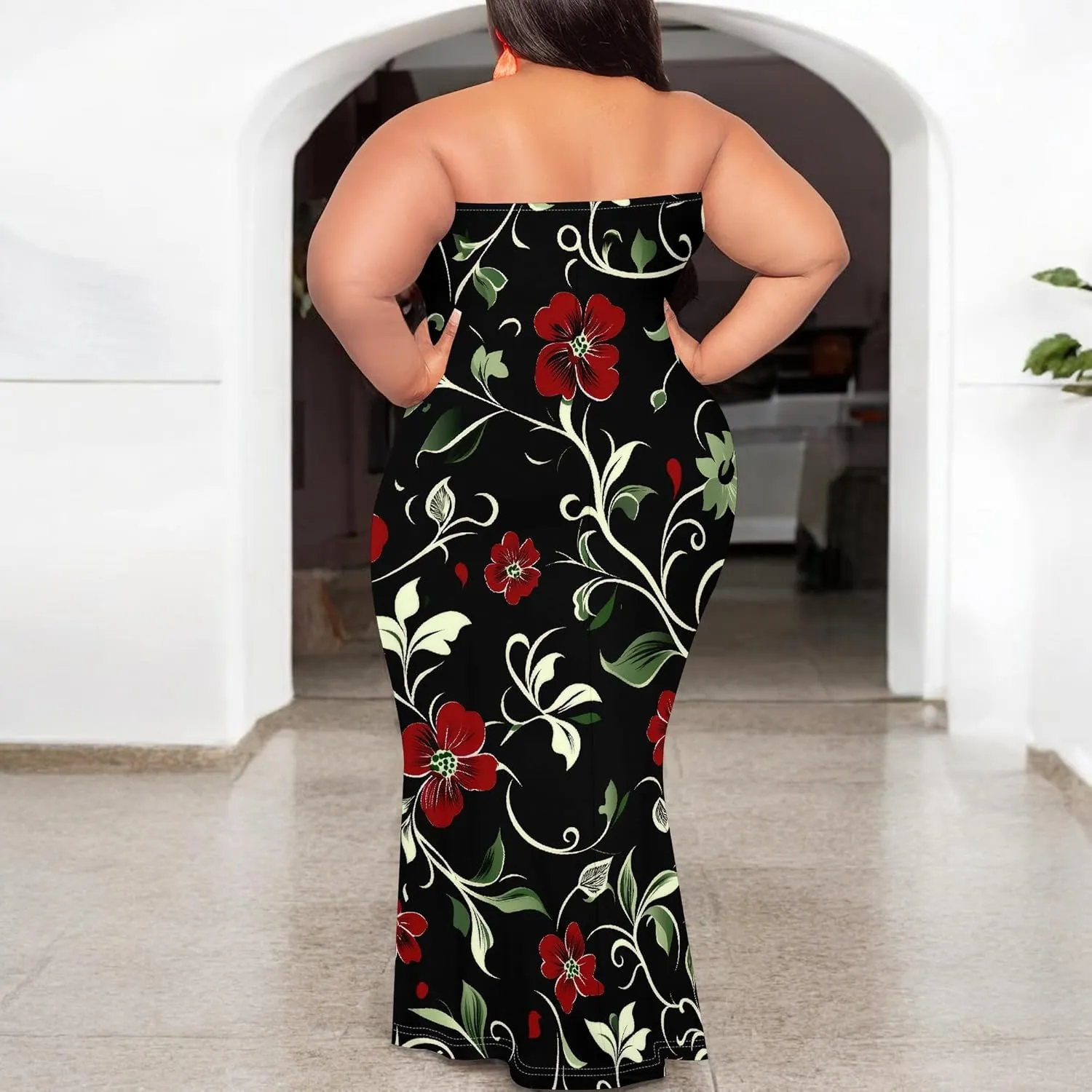 2025 Women Off Shoulder Long Evening Dress Summer Fashion Sundress Floral Print Plus Size Dresses Cocktail Clothing