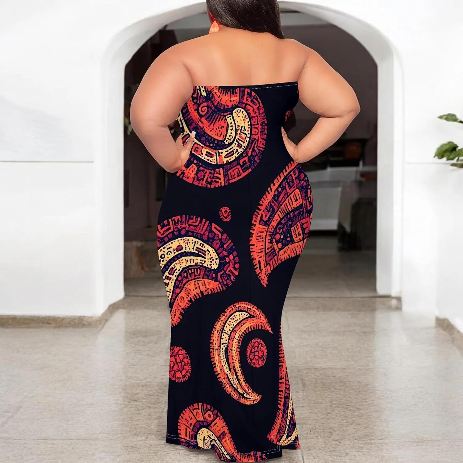 2025 Women Off Shoulder Long Evening Dress Summer Fashion Sundress Floral Print Plus Size Dresses Cocktail Clothing