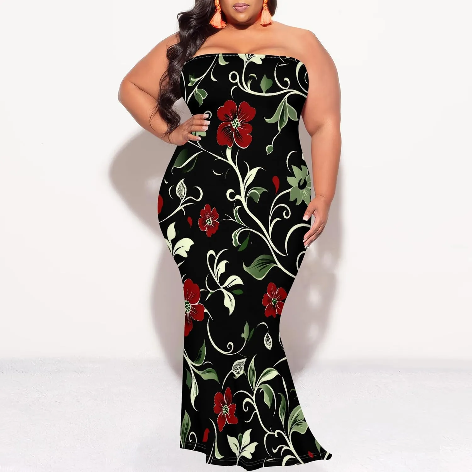 2025 Women Off Shoulder Long Evening Dress Summer Fashion Sundress Floral Print Plus Size Dresses Cocktail Clothing
