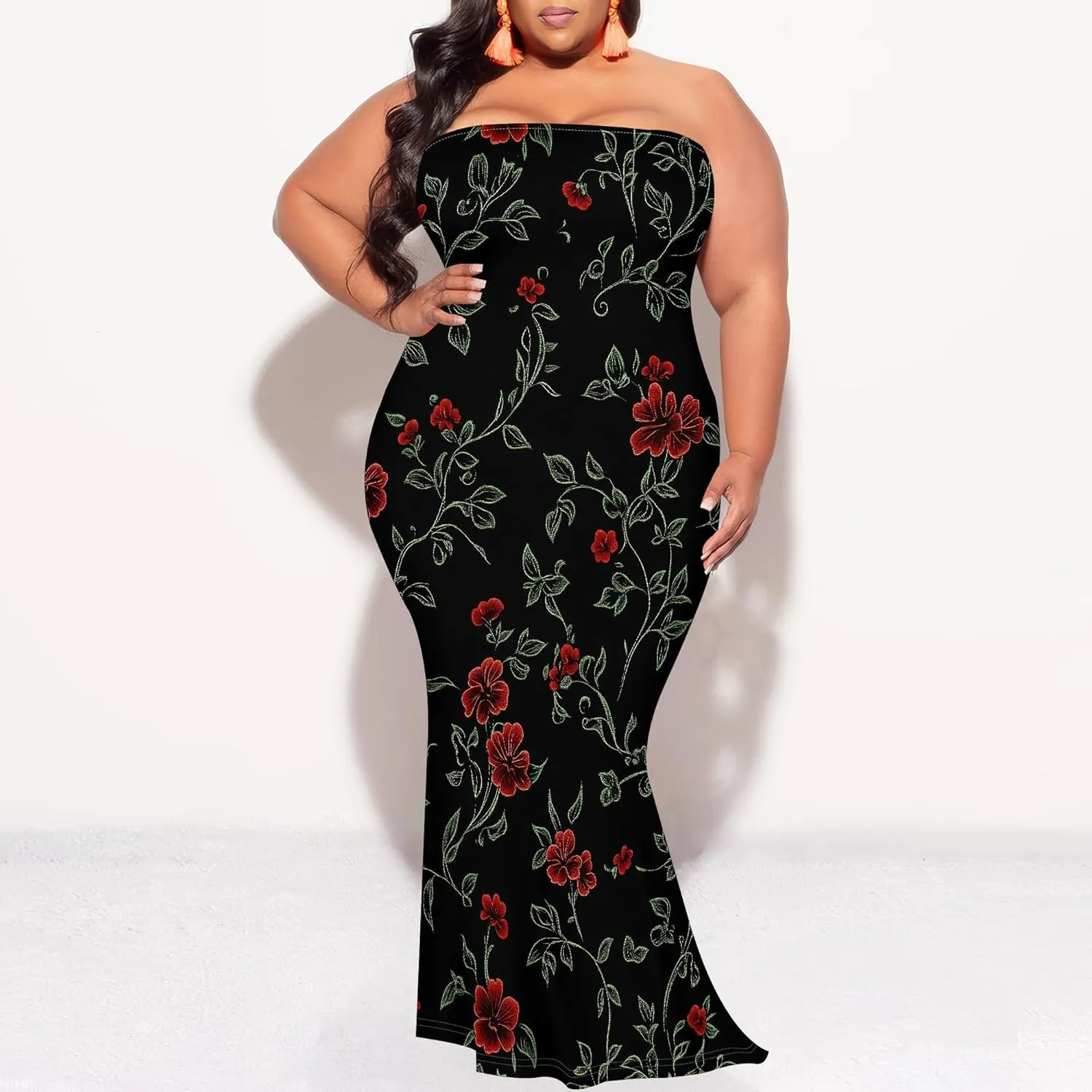 2025 Women Off Shoulder Long Evening Dress Summer Fashion Sundress Floral Print Plus Size Dresses Cocktail Clothing