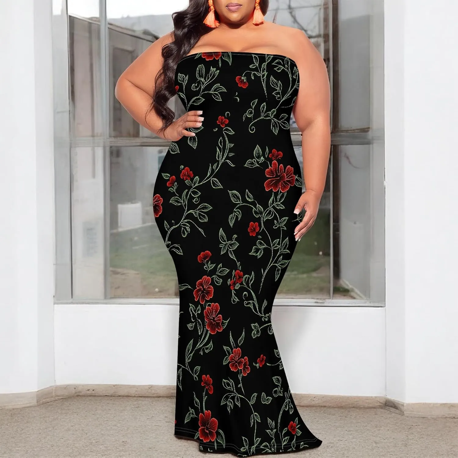 2025 Women Off Shoulder Long Evening Dress Summer Fashion Sundress Floral Print Plus Size Dresses Cocktail Clothing