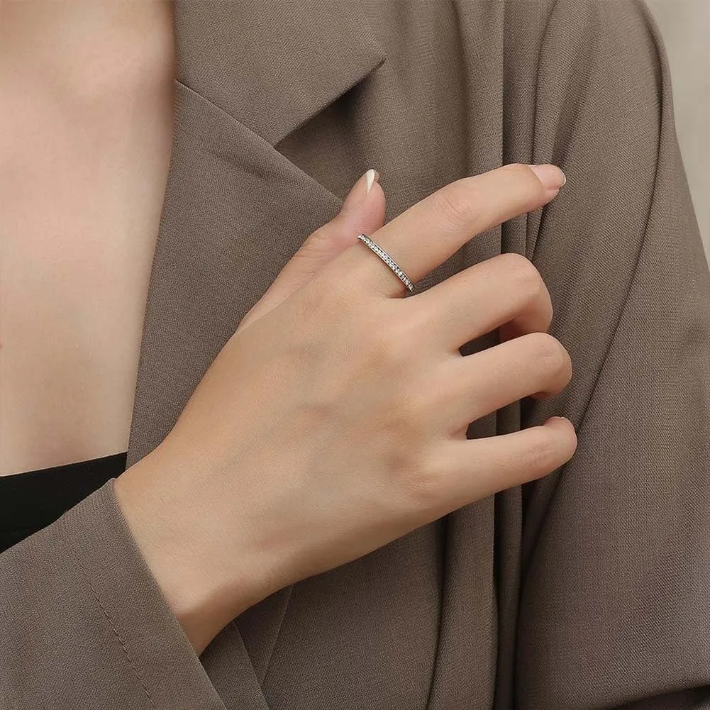 3-Pack 2mm Thin Stackable Rings for Women, Dainty Trendy Statement Stacking Titanium Rings Set for Oura Gen 4/Oura Gen 3, Size 5-11