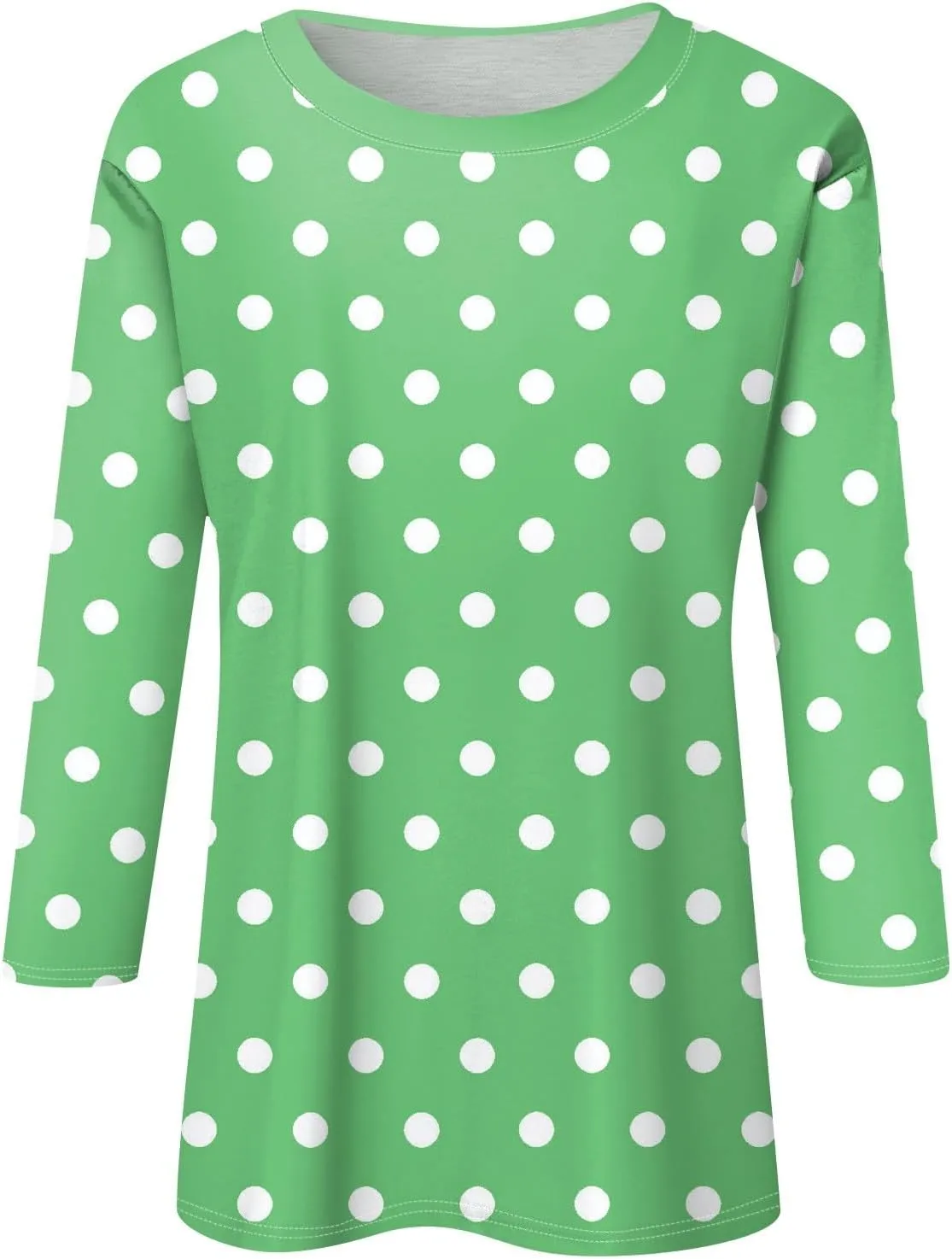 3/4 Sleeve Shirts for Women Spring Striped Crewneck Business Casual Tops Loose Three Quarter Length Work Blouses