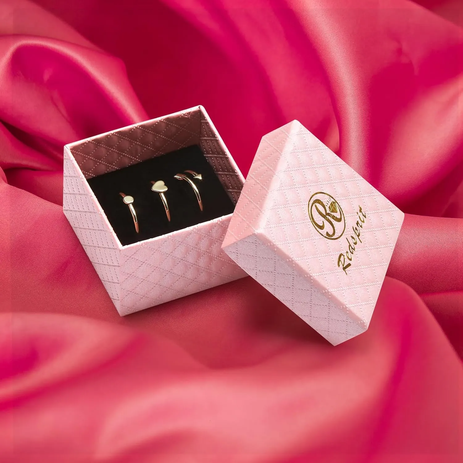 3PCS 14K Gold Rings Stacking Rings for Women Stackable Silver Rings Set Wedding Bands Thumb Finger Ring Jewelry Gifts for Teen Girls Size 6 to 9
