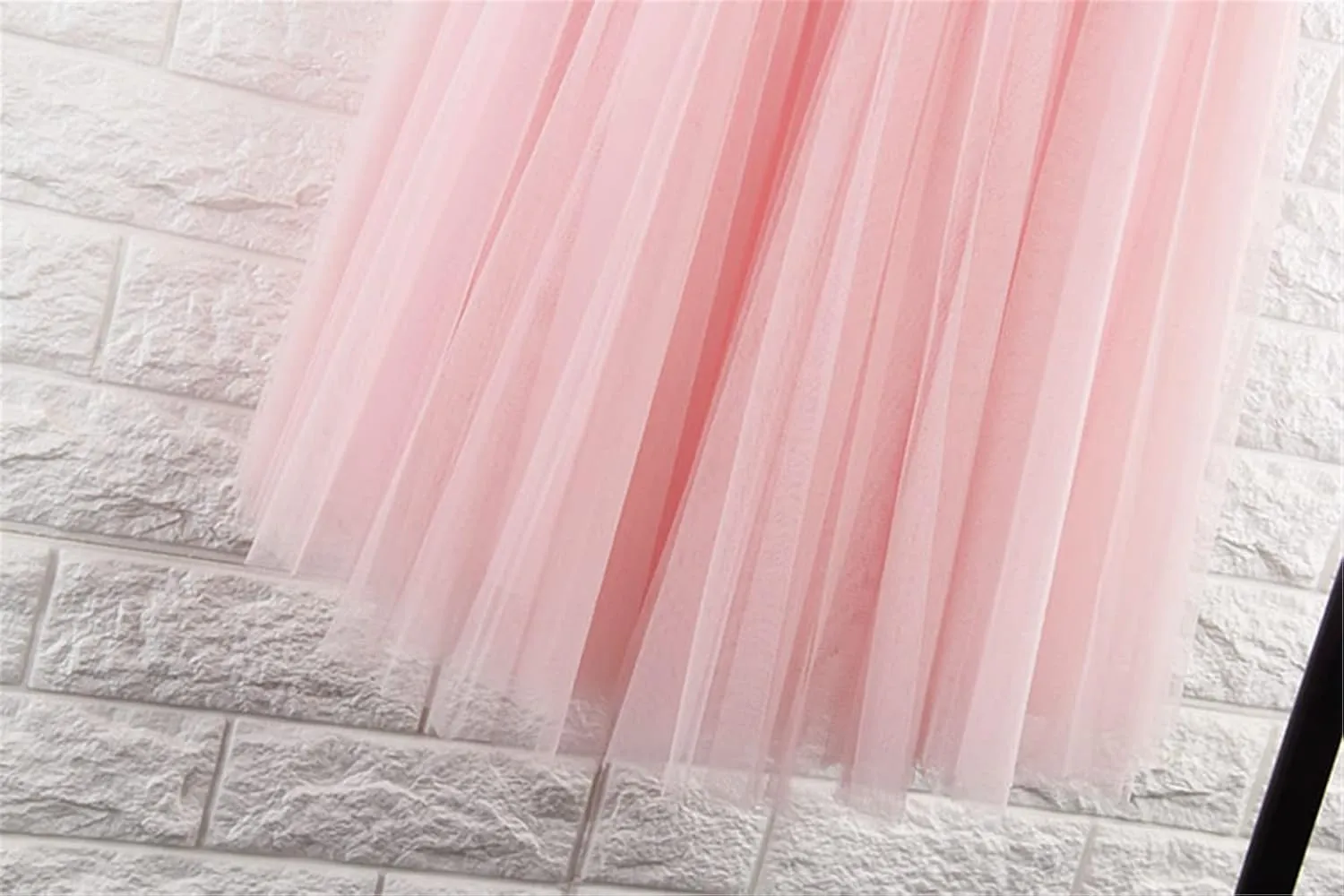 4 Layers Tulle Skirts Women Tulle Skirt Elastic High Waist Pleated Midi Skirt
