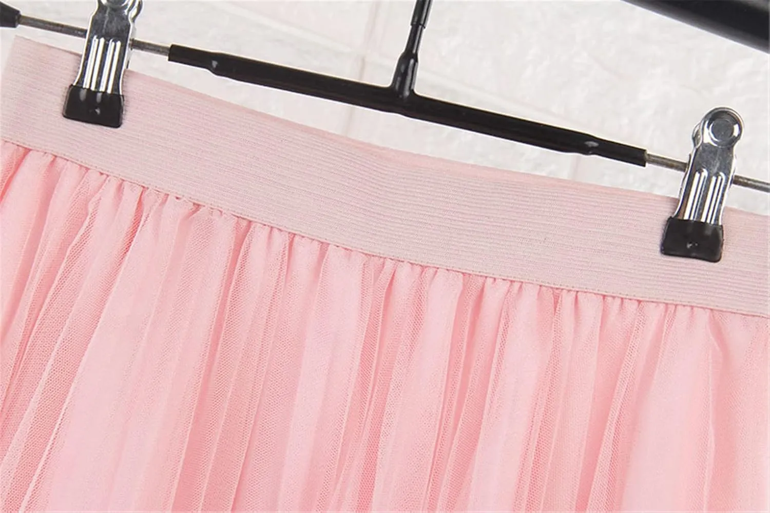 4 Layers Tulle Skirts Women Tulle Skirt Elastic High Waist Pleated Midi Skirt
