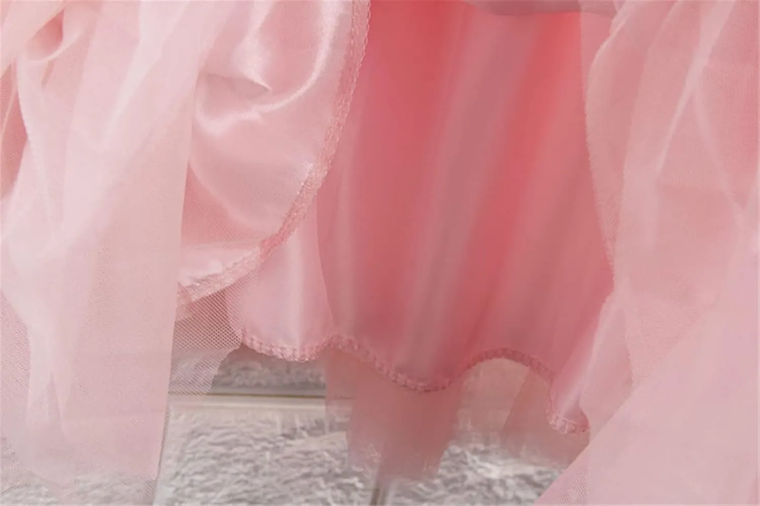 4 Layers Tulle Skirts Women Tulle Skirt Elastic High Waist Pleated Midi Skirt