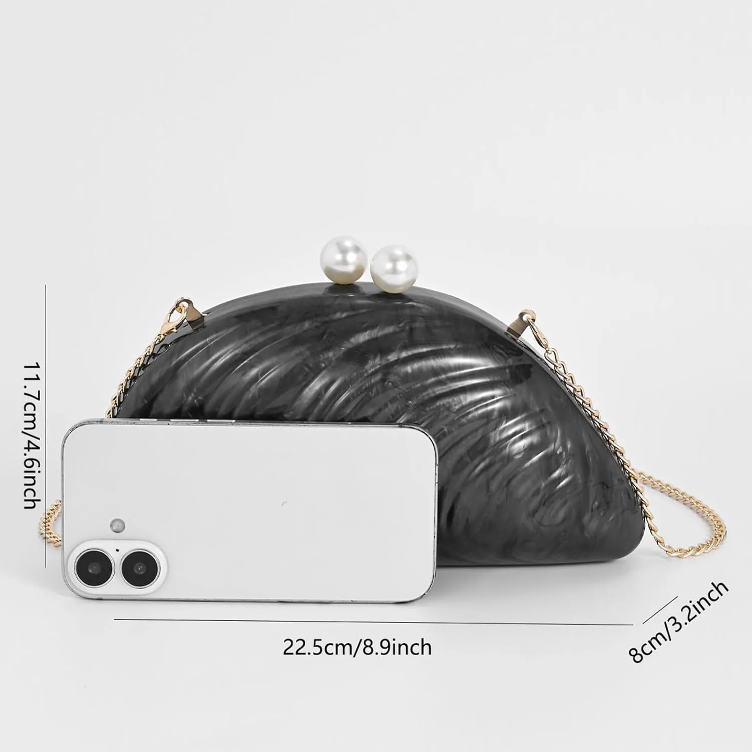 Acrylic Purses For Women, Seashell Handbags Luxury Shoulder Crossbody Small Party Clutch Prom Purse Pearl Evening Bag