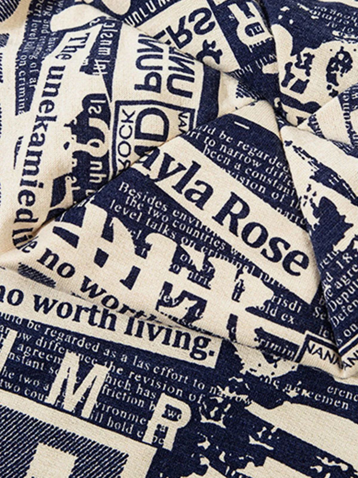 AlanBalen® - English Newspaper Print Heap Cap
