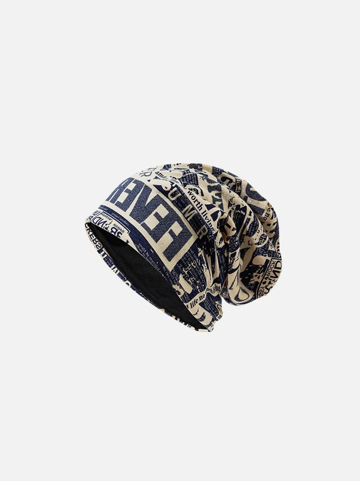 AlanBalen® - English Newspaper Print Heap Cap