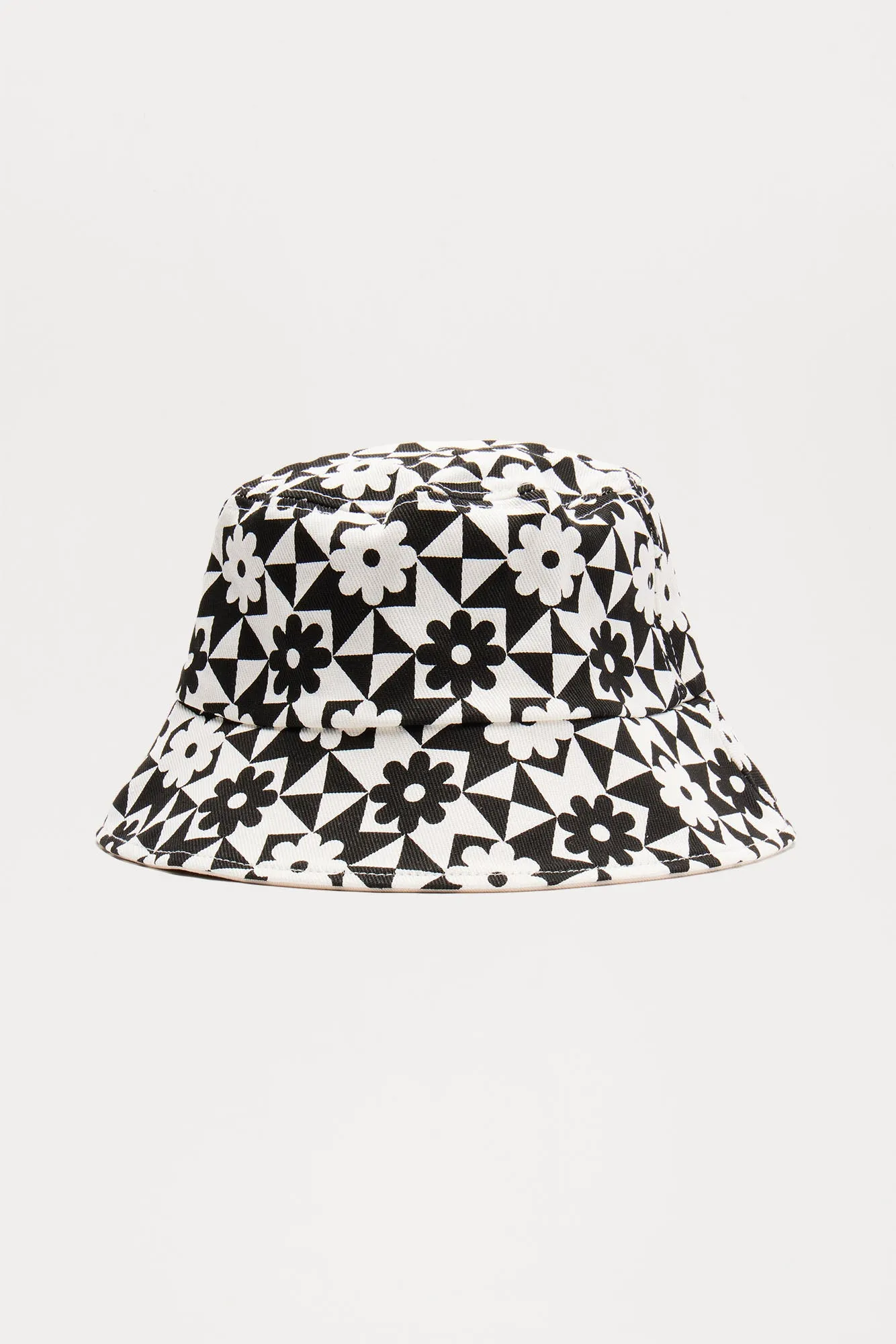 Alice Floral Bucket Hat - White/Black