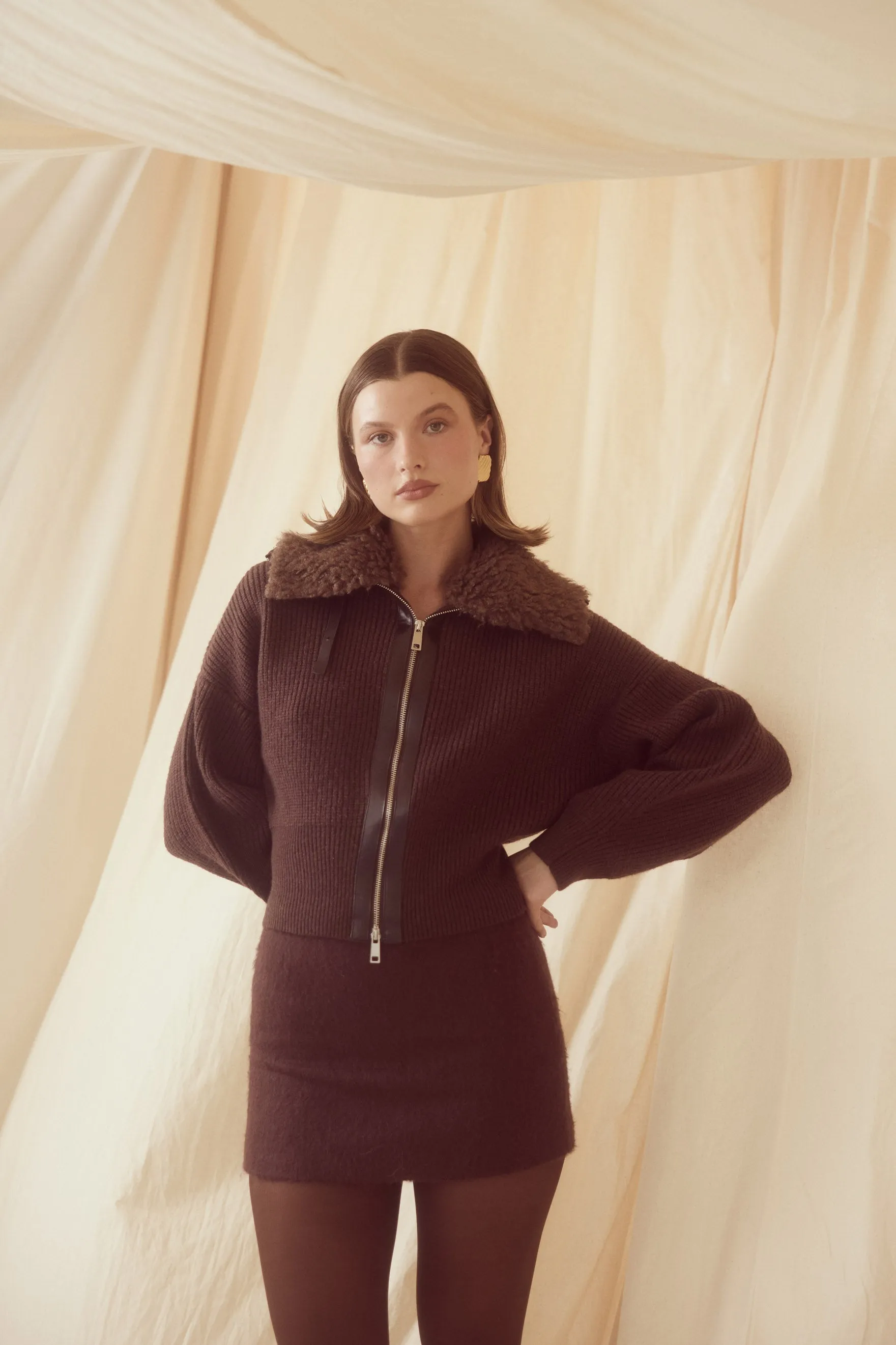 Alma Wool Skirt - Chocolate