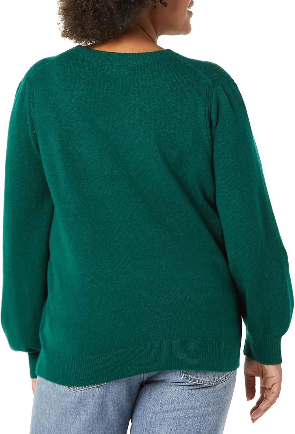 Amazon Essentials Women's Soft Touch Pleated Shoulder Crewneck Sweater