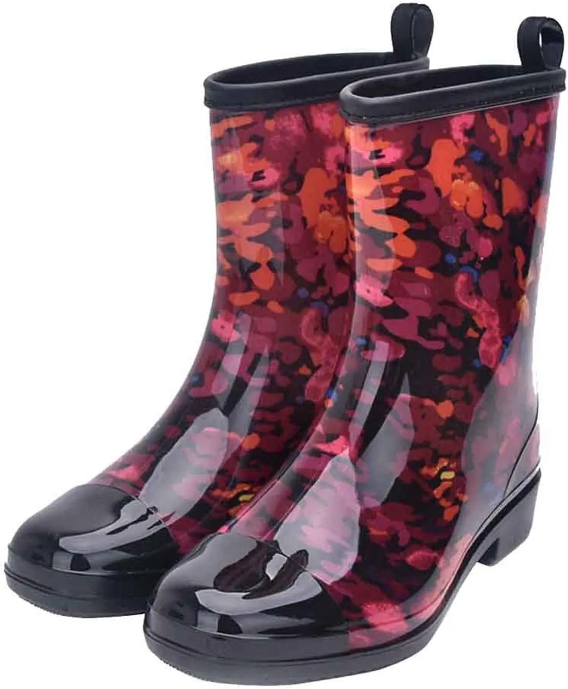 AMDBEL Rain Boots for Women, Women's Mid Calf Rain Boots Waterproof Garden Shoes Rubber Anti-Slipping Rain boots for Ladies