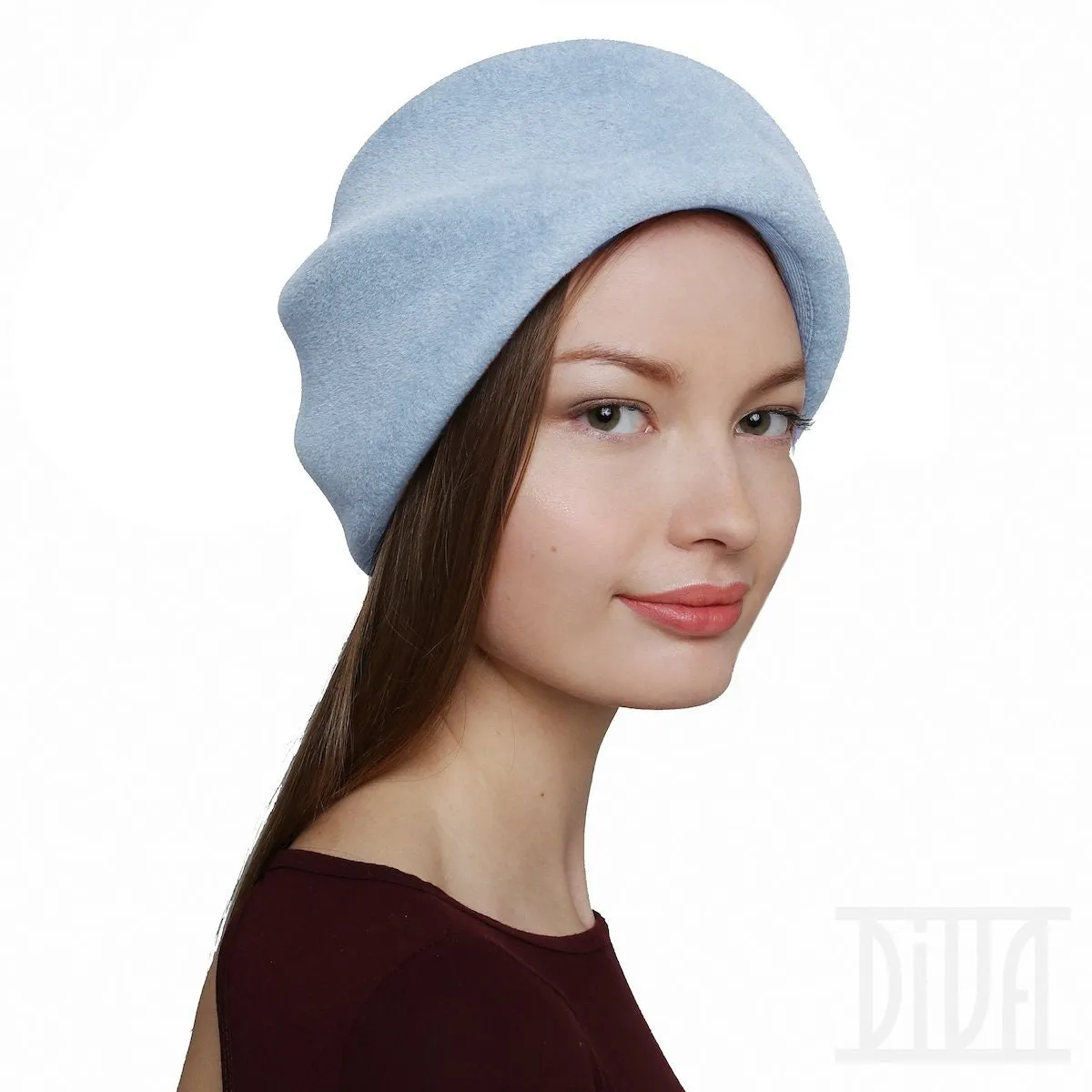 Antic Pink Fur Felt Beret for Women Fashion Winter Hat