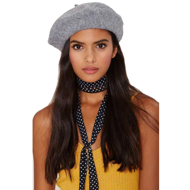 AWAYTR Women's Hat Fashion Women Beret Cap Winter Warm Wool Hats Casual French Artist Beanie Hat Cap Headwear Fall Berets