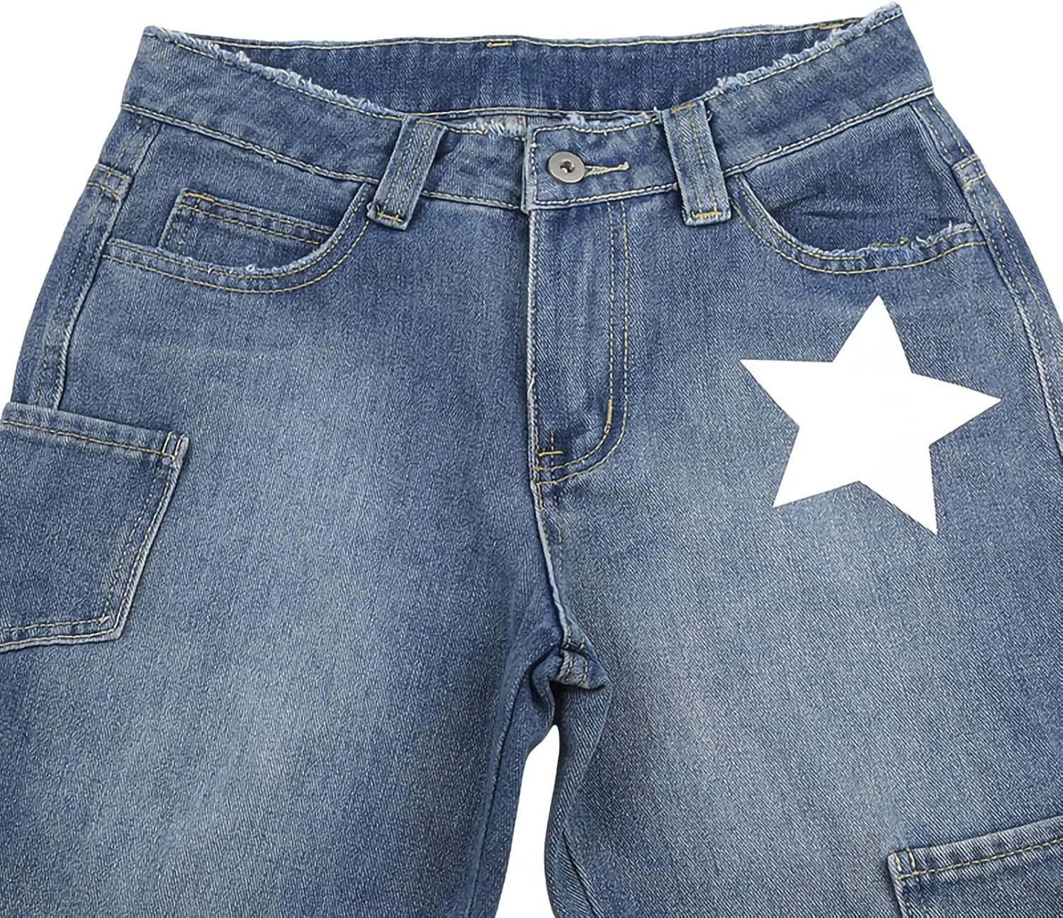 Baggy Jeans for Women High Waist Streetwear Jeans Vintage Wide Leg Straight Denim Pants Womens Casual Trousers