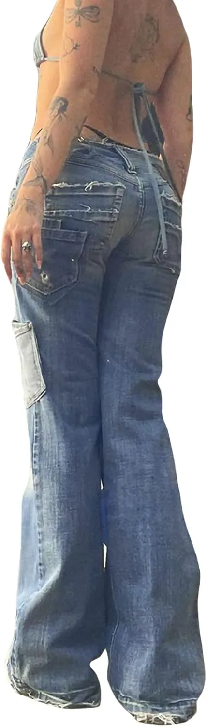 Baggy Jeans for Women High Waist Streetwear Jeans Vintage Wide Leg Straight Denim Pants Womens Casual Trousers
