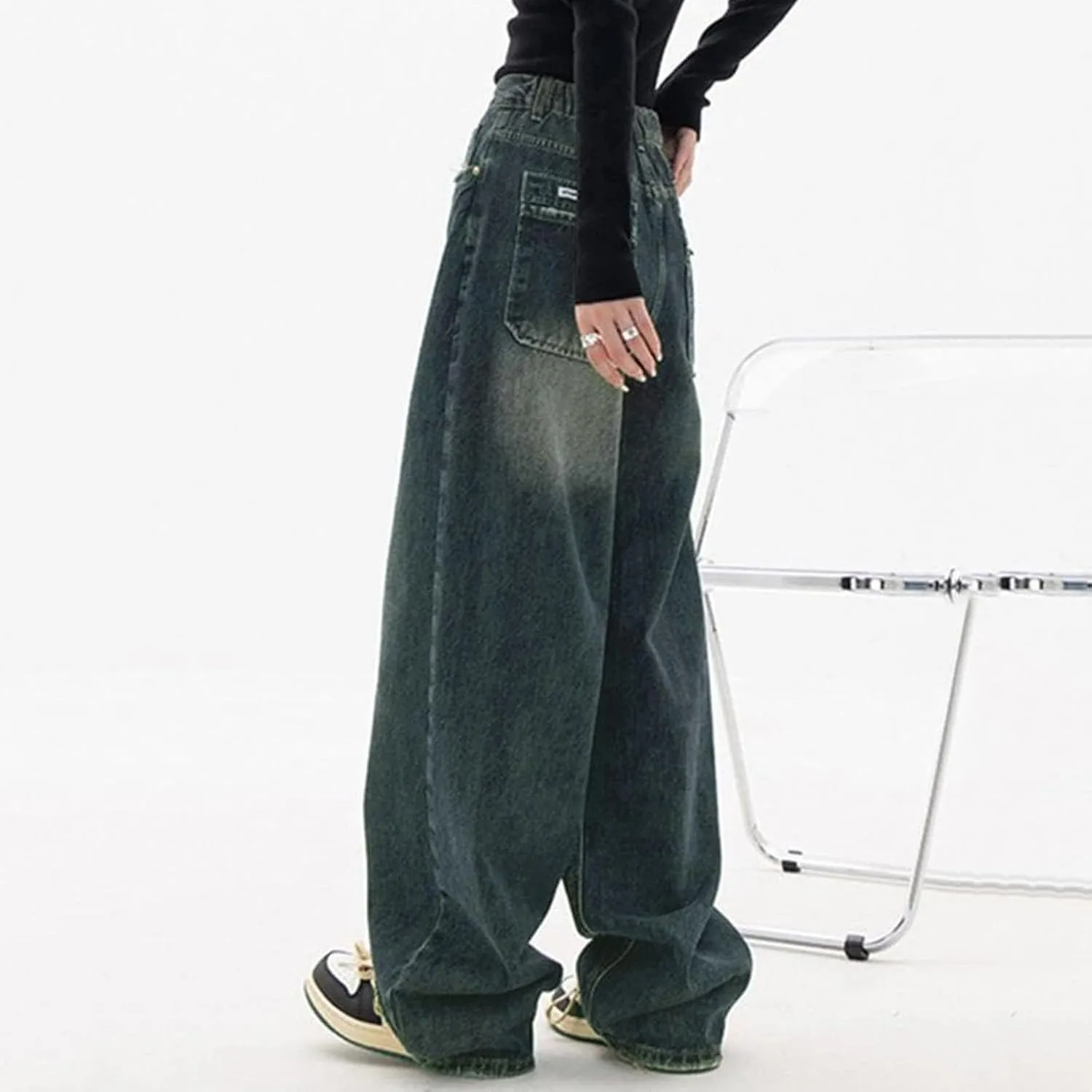 Baggy Jeans for Women Y2K High Street Boyfriend Pants Vintage Jeans Aesthetic Clothing Teen Girls Streetwear Hiphop