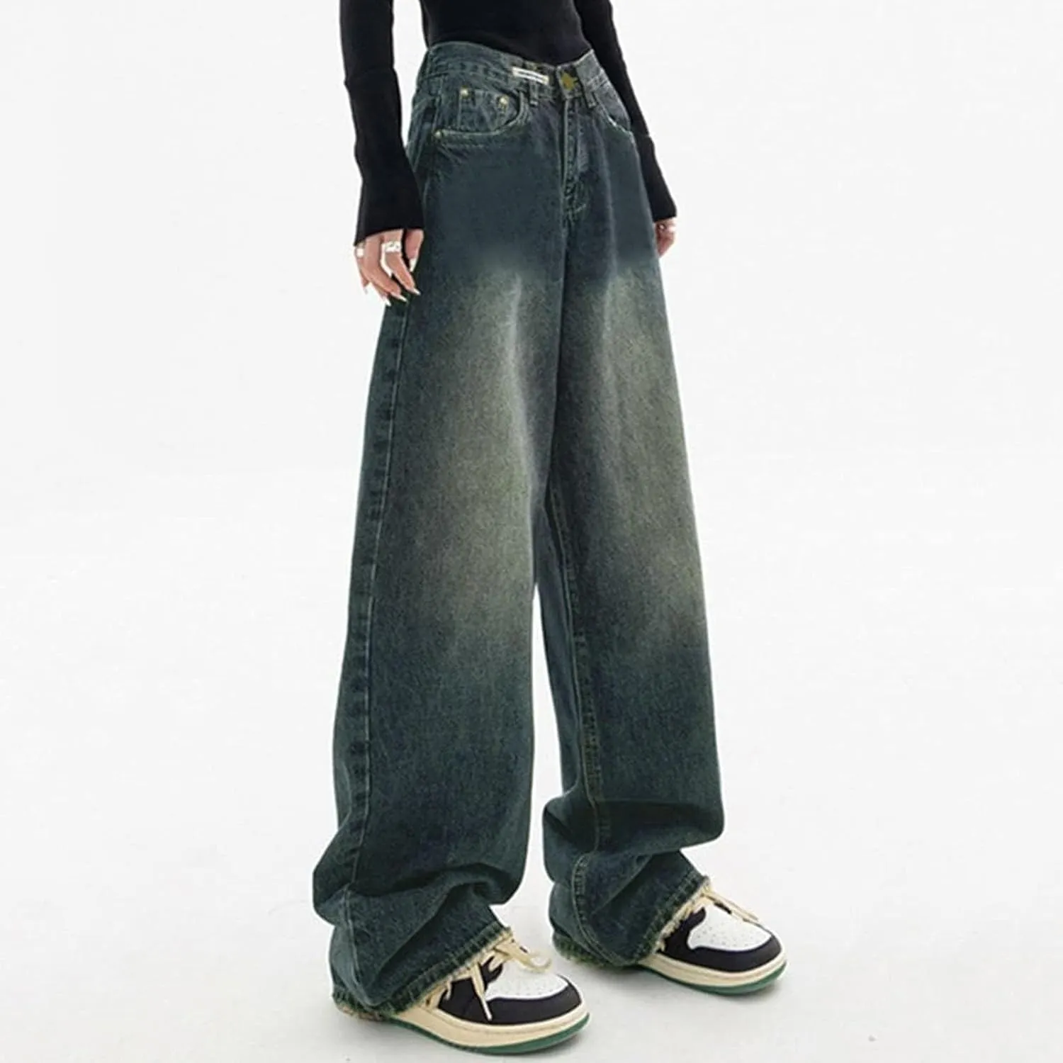Baggy Jeans for Women Y2K High Street Boyfriend Pants Vintage Jeans Aesthetic Clothing Teen Girls Streetwear Hiphop