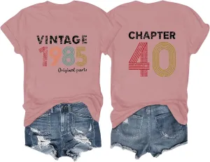 Birthday Party Gifts T Shirts for Women and Men Vintage 1985 Original Parts Funny Tee Graphic
