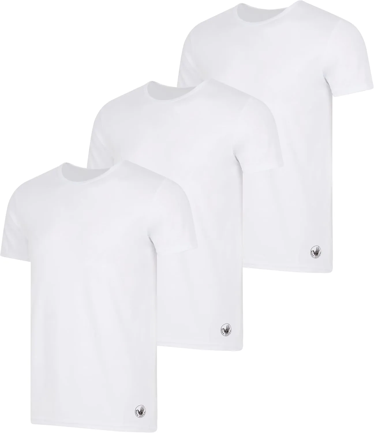 Body Glove Mens 3-Pack Micro Modal T Shirts, Cool Plain Undershirts & Gym Tshirts, Multipack White Tees