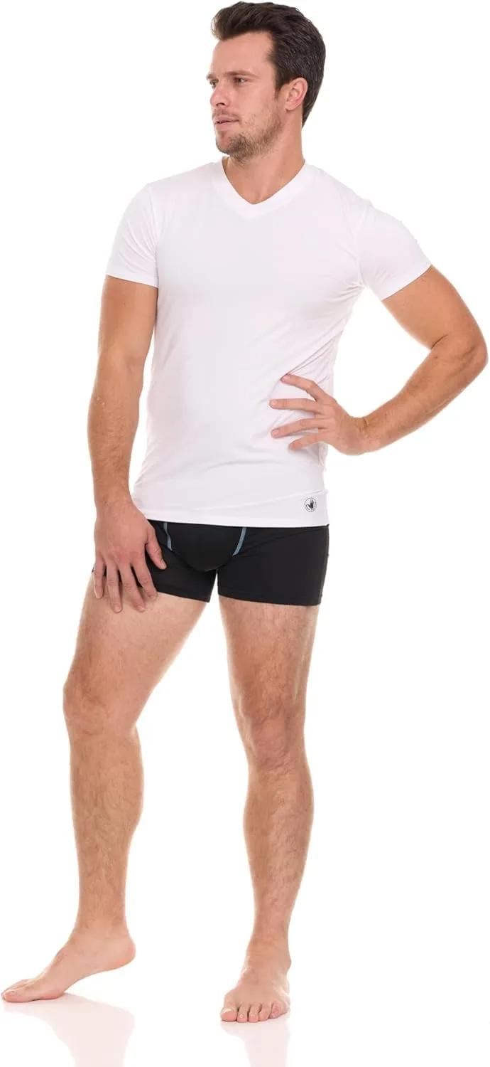 Body Glove Mens 3-Pack Micro Modal T Shirts, Cool Plain Undershirts & Gym Tshirts, Multipack White Tees