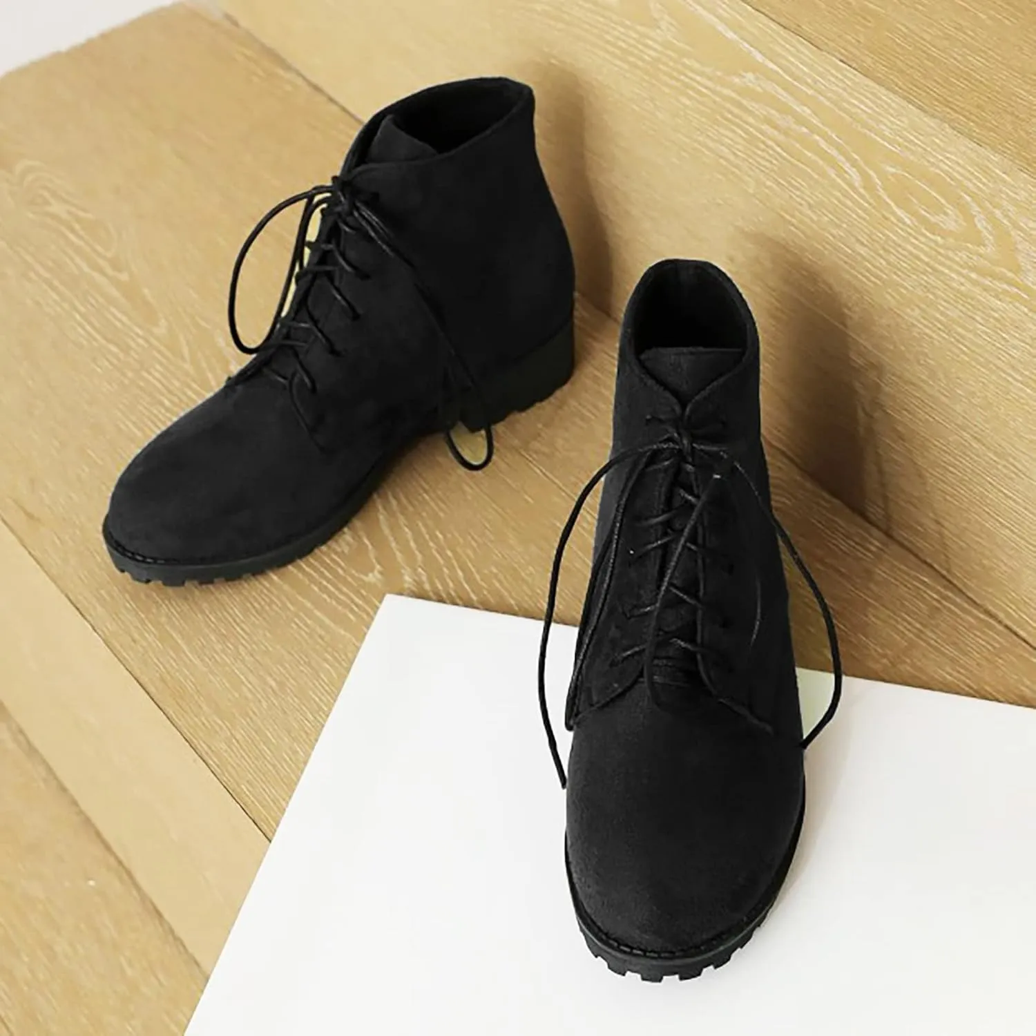 Boots for Women Ankle Womens Shoes Booties Brown Leather Boots Men Ankle Bootie for Women Low Heel Keep Warm Flat Bottom Low Heel Comfortable Pointed Toe