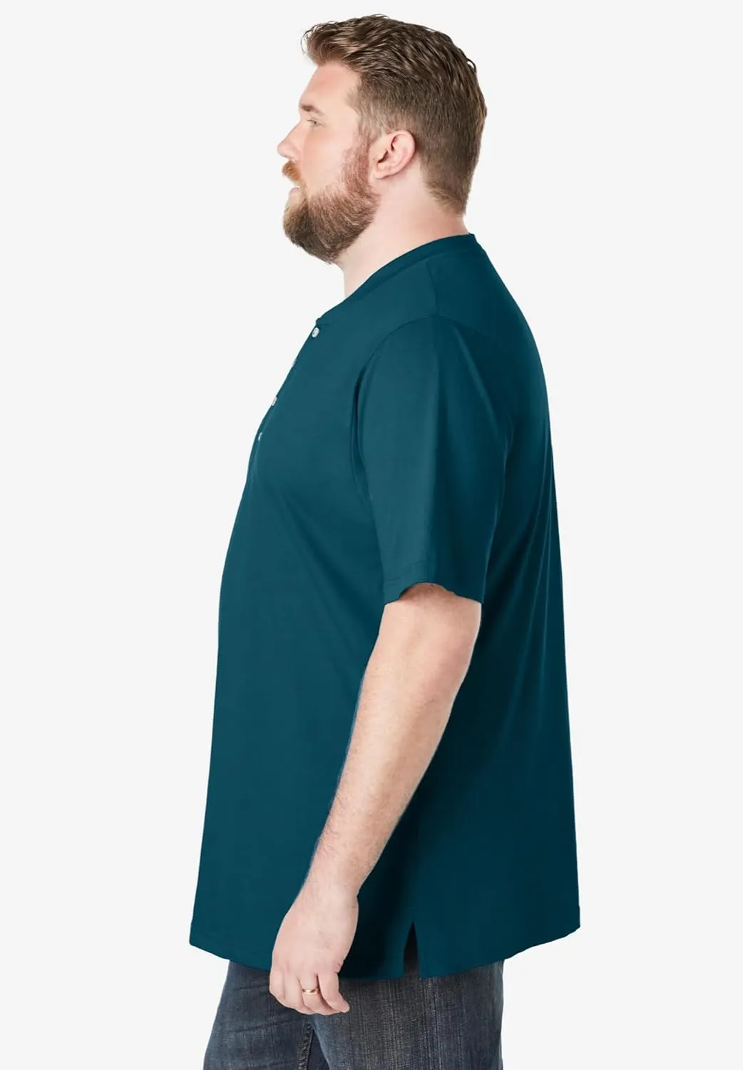 Boulder Creek by Kingsize Men's Big & Tall Heavyweight Short-Sleeve Henley Shirt