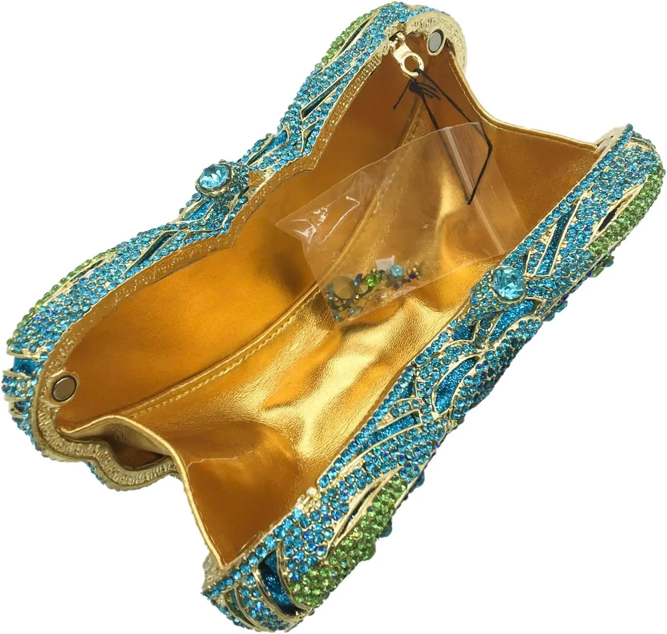Boutique De FGG Butterfly Clutch Minaudiere Bag Women Rhinestone Evening Handbags Bridal Wedding Crystal Clutch Purse,Mini