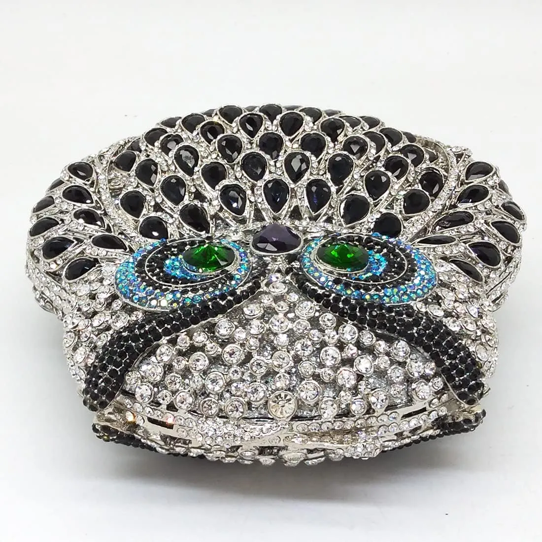 Boutique De FGG Owl Crystal Clutch Bag Animal Evening Handbags Women Formal Party Rhinestone Clutch Purse,Mini