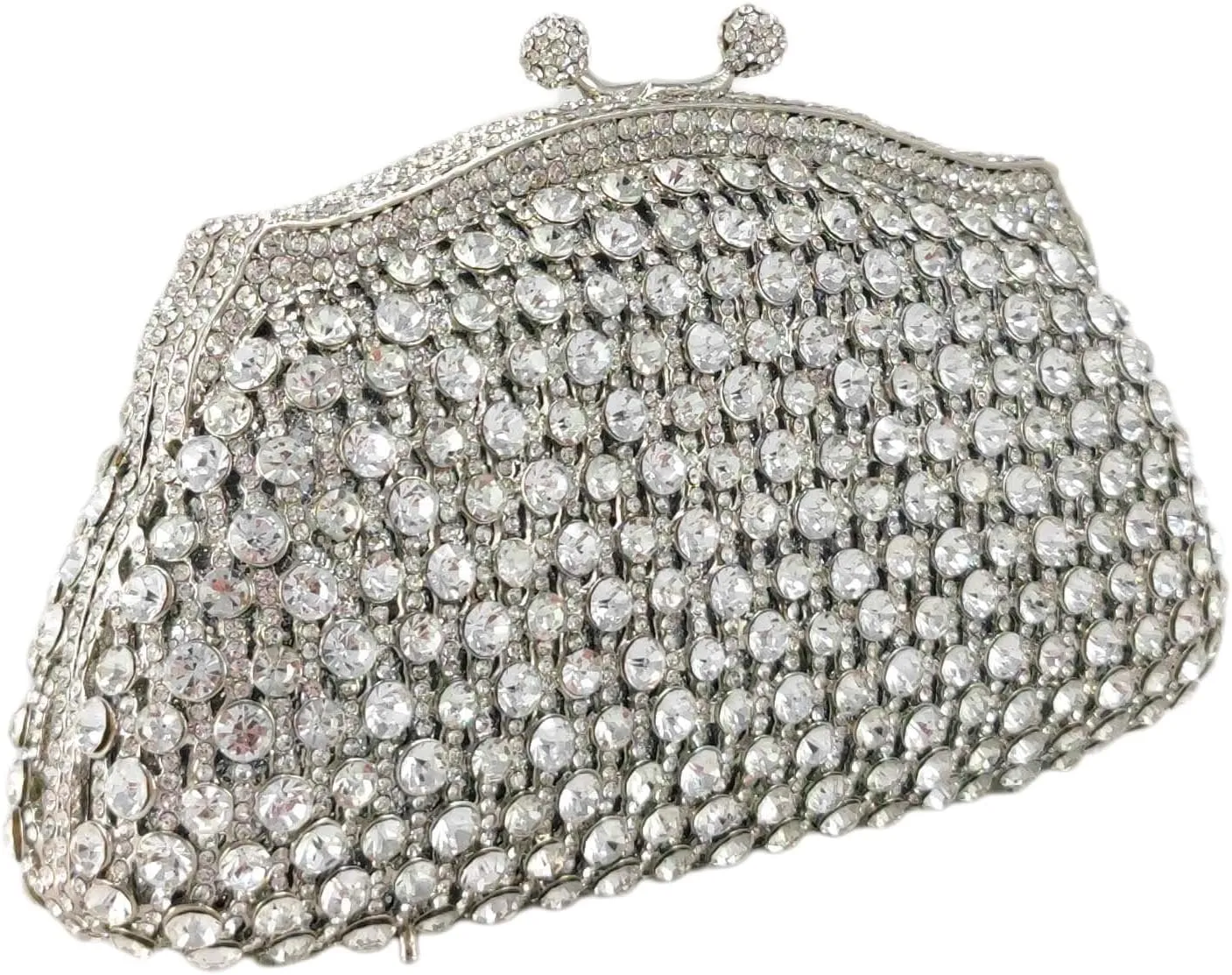 Boutique De FGG Women Crystal Evening Minaudiere Bags Bridal Wedding Rhinestone Clutch Bag Party Purses and Handbags, Mini