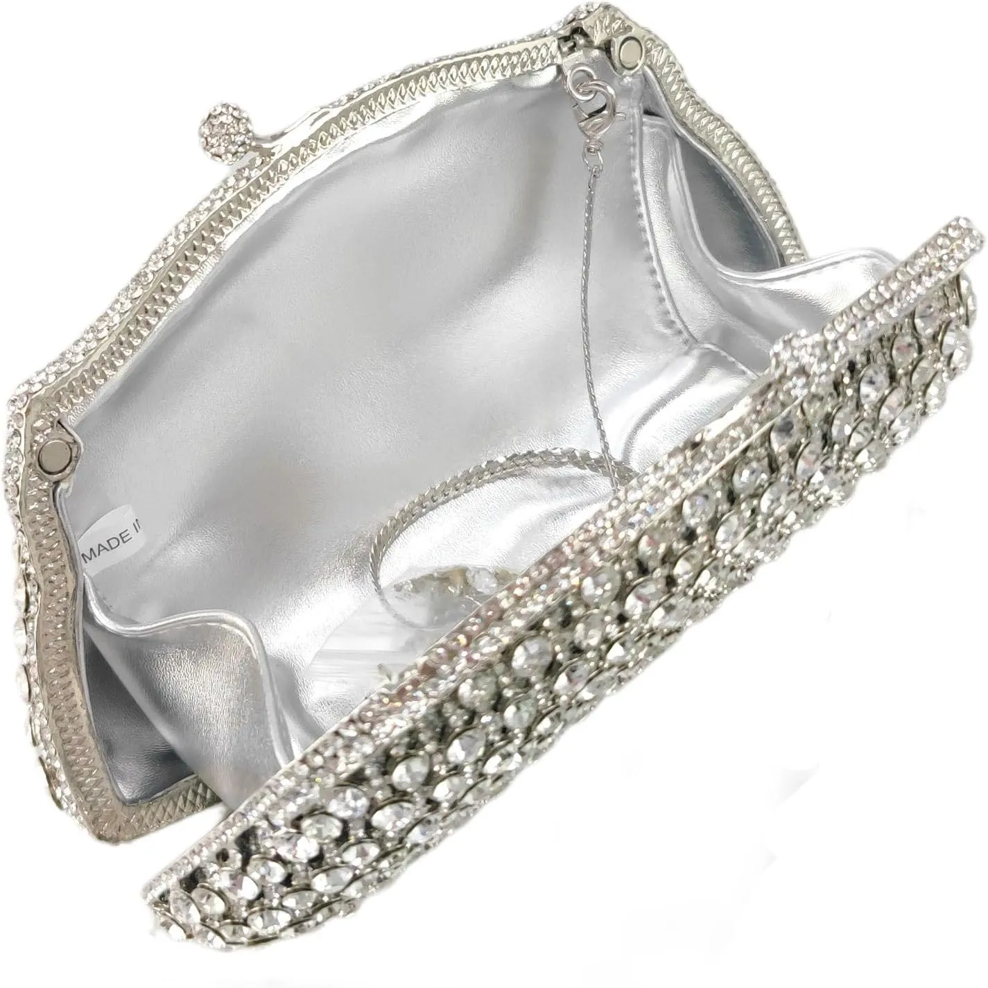 Boutique De FGG Women Crystal Evening Minaudiere Bags Bridal Wedding Rhinestone Clutch Bag Party Purses and Handbags, Mini