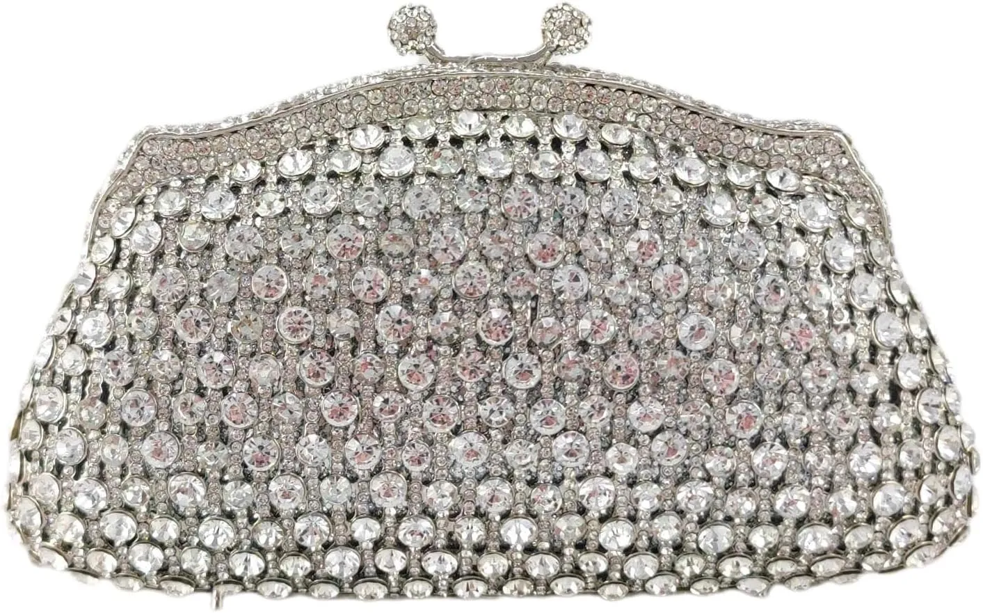 Boutique De FGG Women Crystal Evening Minaudiere Bags Bridal Wedding Rhinestone Clutch Bag Party Purses and Handbags, Mini