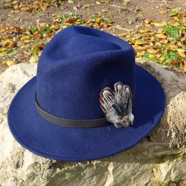 Brown Fedora Hat with Leather Band. Unisex, Crushable.