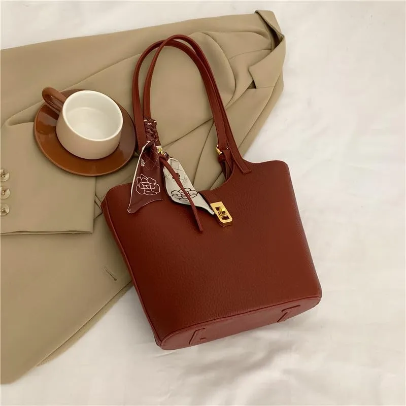 Bucket Bag For Women Vintage Bucket Purse Vegan Leather Tote Bag Shoulder Handbag